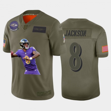 Baltimore Ravens #8 Lamar Jackson Nike Team Hero 6 Vapor Limited NFL Jersey Camo