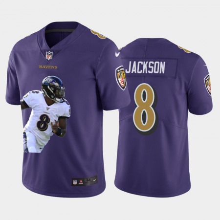 Baltimore Ravens #8 Lamar Jackson Nike Team Hero 6 Vapor Limited NFL Jersey Purple