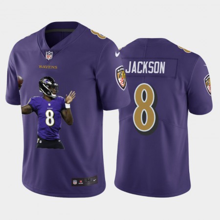 Baltimore Ravens #8 Lamar Jackson Nike Team Hero 7 Vapor Limited NFL Jersey Purple