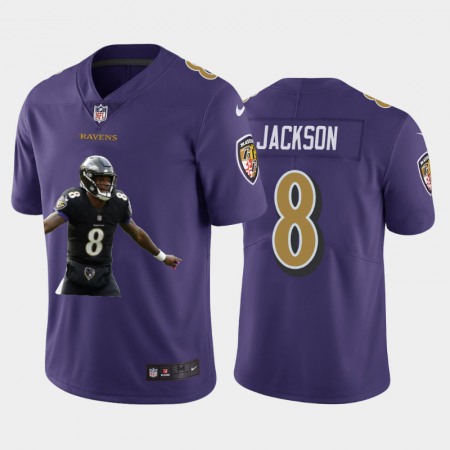 Baltimore Ravens #8 Lamar Jackson Nike Team Hero Vapor Limited NFL Jersey Purple