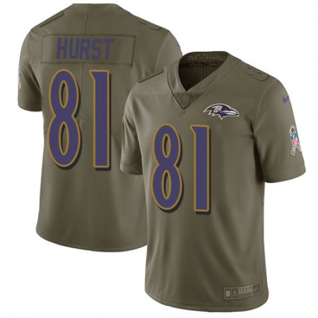 Nike Ravens #81 Hayden Hurst Olive Men's Stitched NFL Limited 2017 Salute To Service Jersey