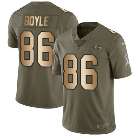 Nike Ravens #86 Nick Boyle Olive/Gold Men's Stitched NFL Limited 2017 Salute To Service Jersey