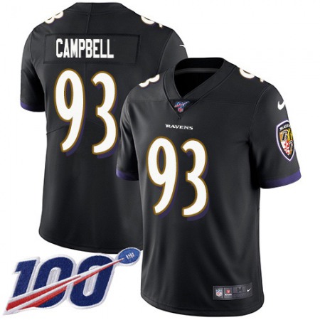 Nike Ravens #93 Calais Campbell Black Alternate Men's Stitched NFL 100th Season Vapor Untouchable Limited Jersey