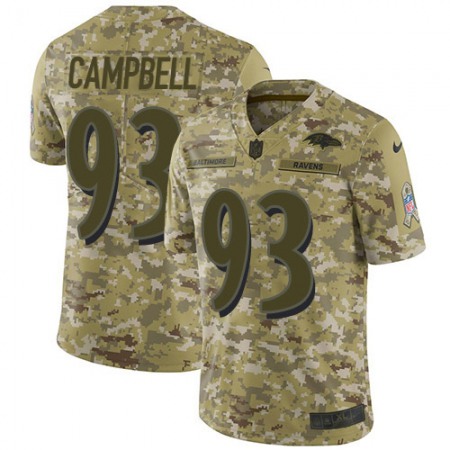 Nike Ravens #93 Calais Campbell Camo Men's Stitched NFL Limited 2018 Salute To Service Jersey