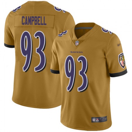 Nike Ravens #93 Calais Campbell Gold Men's Stitched NFL Limited Inverted Legend Jersey