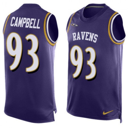 Nike Ravens #93 Calais Campbell Purple Team Color Men's Stitched NFL Limited Tank Top Jersey