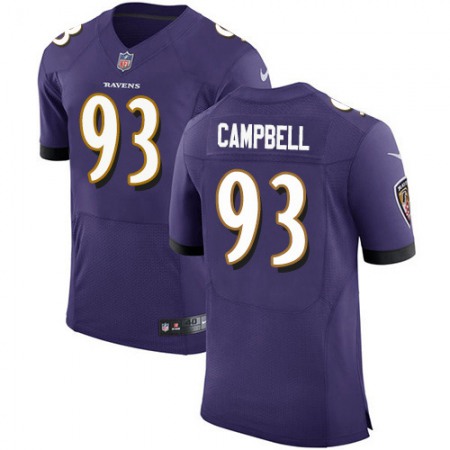 Nike Ravens #93 Calais Campbell Purple Team Color Men's Stitched NFL Vapor Untouchable Elite Jersey