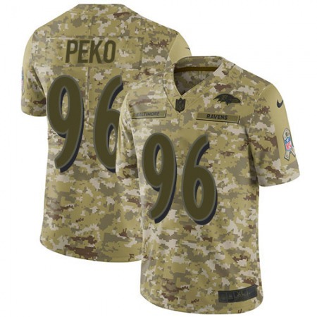 Nike Ravens #96 Domata Peko Sr Camo Men's Stitched NFL Limited 2018 Salute To Service Jersey