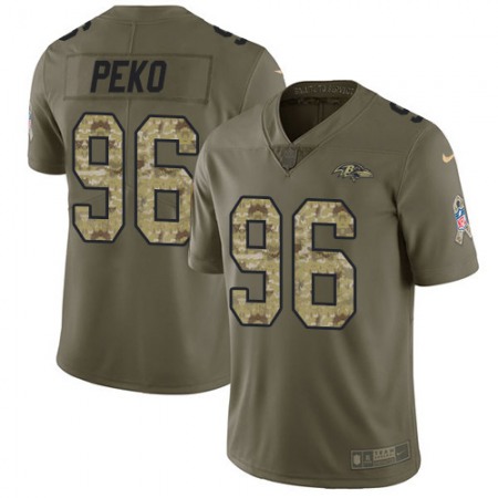 Nike Ravens #96 Domata Peko Sr Olive/Camo Men's Stitched NFL Limited 2017 Salute To Service Jersey