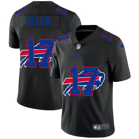 Buffalo Bills #17 Josh Allen Men's Nike Team Logo Dual Overlap Limited NFL Jersey Black