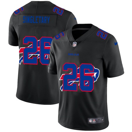 Buffalo Bills #26 Devin Singletary Men's Nike Team Logo Dual Overlap Limited NFL Jersey Black