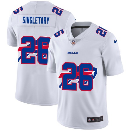 Buffalo Bills?#26 Devin Singletary White Men's Nike Team Logo Dual Overlap Limited NFL Jersey