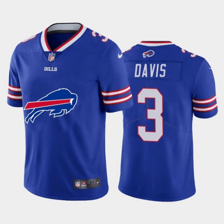 Buffalo Bills #3 Gabriel Davis Royal Blue Men's Nike Big Team Logo Vapor Limited NFL Jersey
