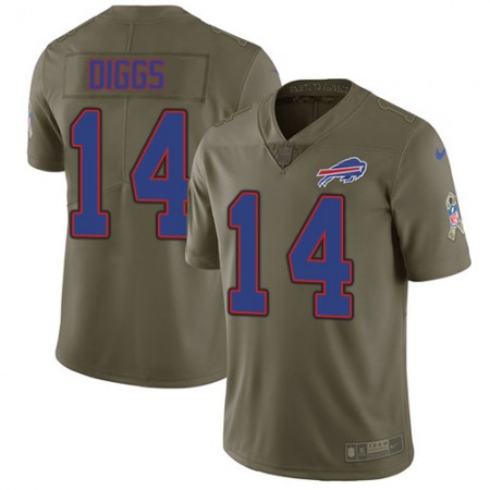 Nike Bills #14 Stefon Diggs Olive Men's Stitched NFL Limited 2017 Salute To Service Jersey