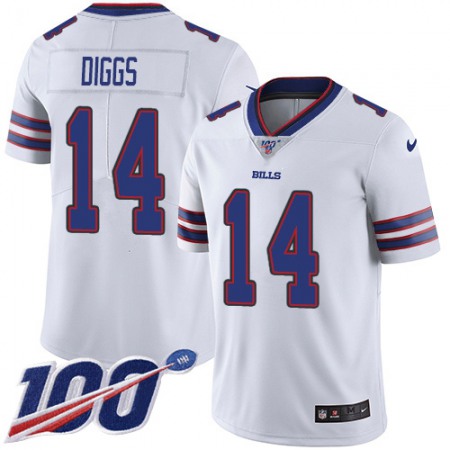 Nike Bills #14 Stefon Diggs White Men's Stitched NFL 100th Season Vapor Untouchable Limited Jersey