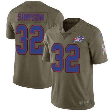 Nike Bills #32 O. J. Simpson Olive Men's Stitched NFL Limited 2017 Salute To Service Jersey