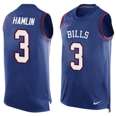 Nike Bills #3 Damar Hamlin Royal Blue Team Color Men's Stitched NFL Limited Tank Top Jersey