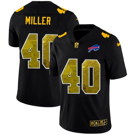 Buffalo Bills #40 Von Miller Men's Black Nike Golden Sequin Vapor Limited NFL Jersey