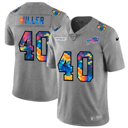 Buffalo Bills #40 Von Miller Men's Nike Multi-Color 2020 NFL Crucial Catch NFL Jersey Greyheather