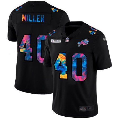 Buffalo Bills #40 Von Miller Men's Nike Multi-Color Black 2020 NFL Crucial Catch Vapor Untouchable Limited Jersey