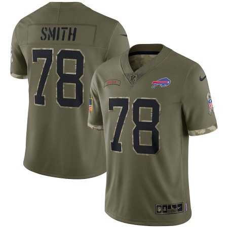 Buffalo Bills #78 Bruce Smith Nike Men's 2022 Salute To Service Limited Jersey - Olive