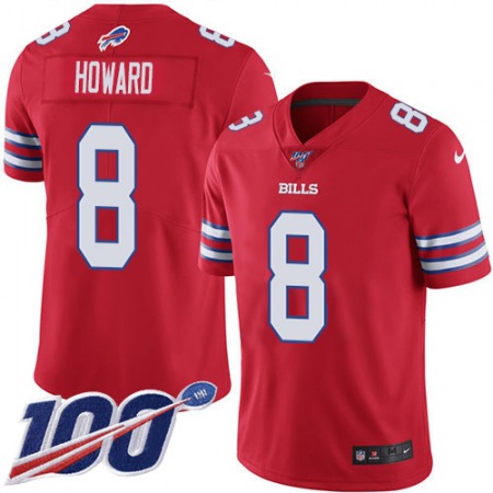 Buffalo Bills #8 O. J. Howard Red Men's Stitched NFL Limited Rush 100th Season Jersey