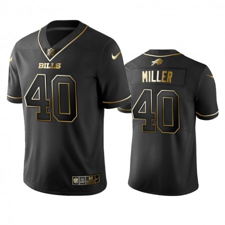 Nike Bills #40 Von Miller Black Golden Limited Edition Stitched NFL Jersey