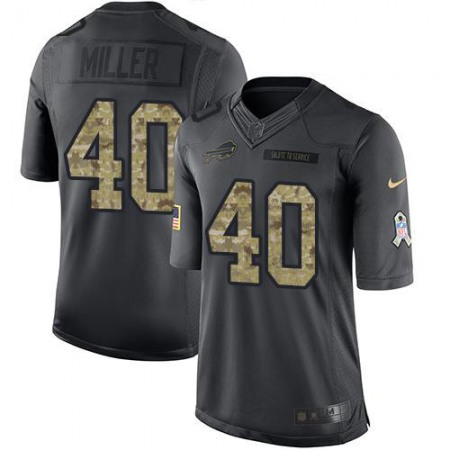 Nike Bills #40 Von Miller Black Men's Stitched NFL Limited 2016 Salute to Service Jersey