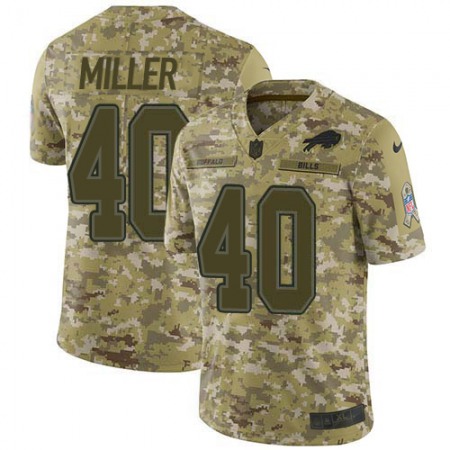 Nike Bills #40 Von Miller Camo Men's Stitched NFL Limited 2018 Salute To Service Jersey