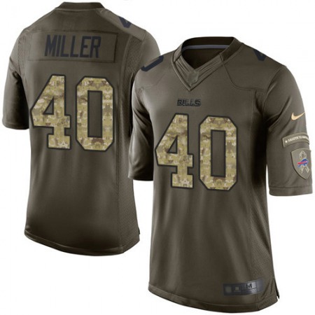 Nike Bills #40 Von Miller Green Men's Stitched NFL Limited 2015 Salute to Service Jersey