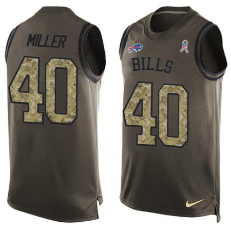 Nike Bills #40 Von Miller Green Men's Stitched NFL Limited Salute To Service Tank Top Jersey