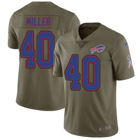 Nike Bills #40 Von Miller Olive Men's Stitched NFL Limited 2017 Salute To Service Jersey