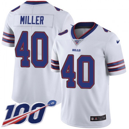 Nike Bills #40 Von Miller White Men's Stitched NFL 100th Season Vapor Limited Jersey
