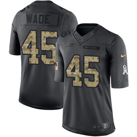 Nike Bills #45 Christian Wade Black Men's Stitched NFL Limited 2016 Salute To Service Jersey