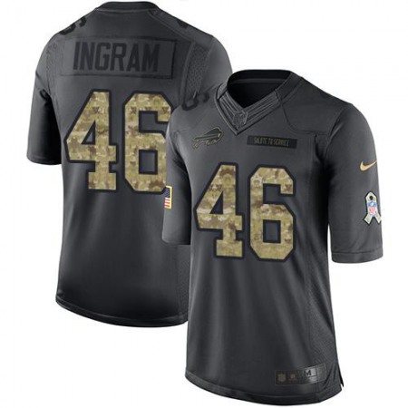 Nike Bills #46 Ja'Marcus Ingram Black Men's Stitched NFL Limited 2016 Salute to Service Jersey