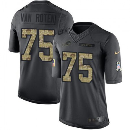 Nike Bills #75 Greg Van Roten Black Men's Stitched NFL Limited 2016 Salute to Service Jersey