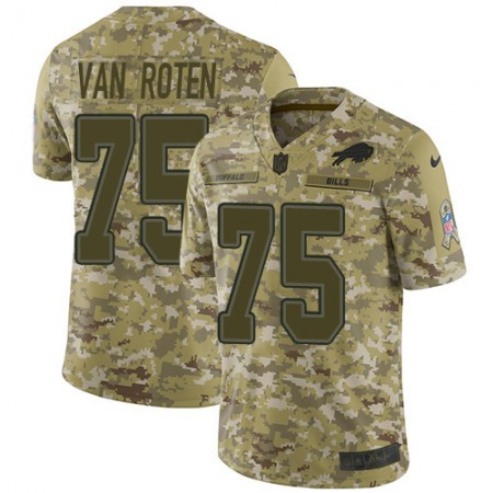 Nike Bills #75 Greg Van Roten Camo Men's Stitched NFL Limited 2018 Salute To Service Jersey