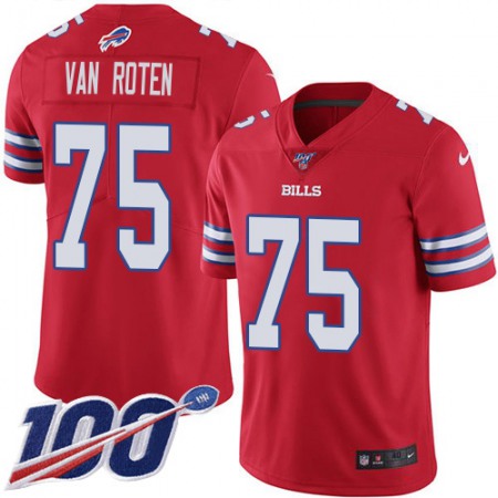 Nike Bills #75 Greg Van Roten Red Men's Stitched NFL Limited Rush 100th Season Jersey
