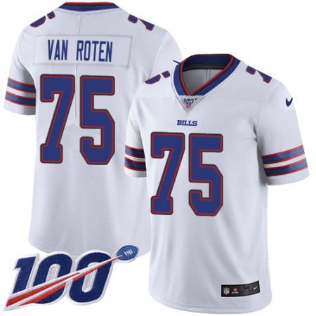 Nike Bills #75 Greg Van Roten White Men's Stitched NFL 100th Season Vapor Limited Jersey
