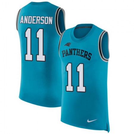 Nike Panthers #11 Robby Anderson Blue Alternate Men's Stitched NFL Limited Rush Tank Top Jersey