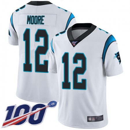 Nike Panthers #12 DJ Moore White Men's Stitched NFL 100th Season Vapor Limited Jersey