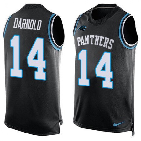 Nike Panthers #14 Sam Darnold Black Team Color Men's Stitched NFL Limited Tank Top Jersey