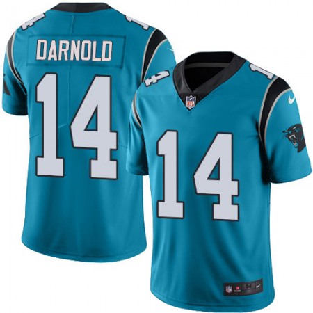 Nike Panthers #14 Sam Darnold Blue Men's Stitched NFL Limited Rush Jersey