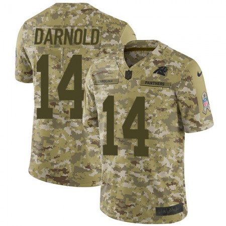 Nike Panthers #14 Sam Darnold Camo Men's Stitched NFL Limited 2018 Salute To Service Jersey