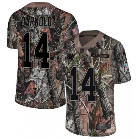 Nike Panthers #14 Sam Darnold Camo Men's Stitched NFL Limited Rush Realtree Jersey