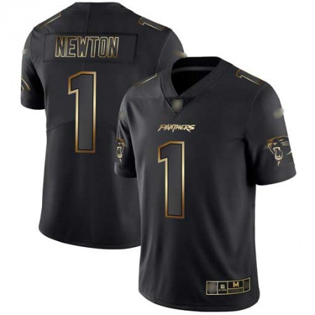 Nike Panthers #1 Cam Newton Black/Gold Men's Stitched NFL Vapor Untouchable Limited Jersey