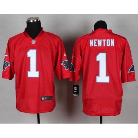 Nike Panthers #1 Cam Newton Red Men's Stitched NFL Elite QB Practice Jersey