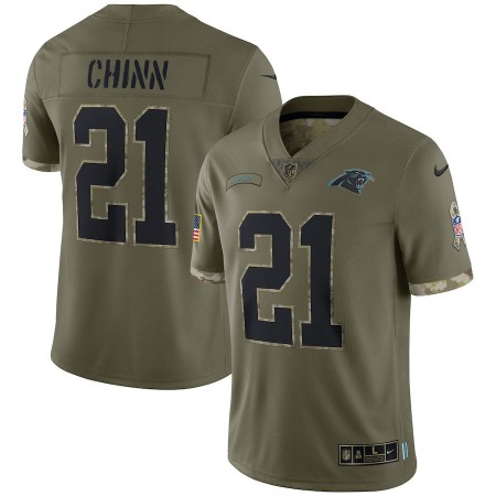 Carolina Panthers #21 Jeremy Chinn Nike Men's 2022 Salute To Service Limited Jersey - Olive