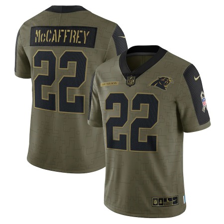 Carolina Panthers #22 Christian McCaffrey Olive Nike 2021 Salute To Service Limited Player Jersey