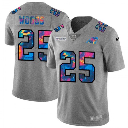 Carolina Panthers #25 Xavier Woods Men's Nike Multi-Color 2020 NFL Crucial Catch NFL Jersey Greyheather
